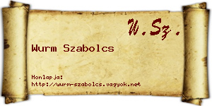 Wurm Szabolcs névjegykártya