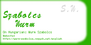 szabolcs wurm business card
